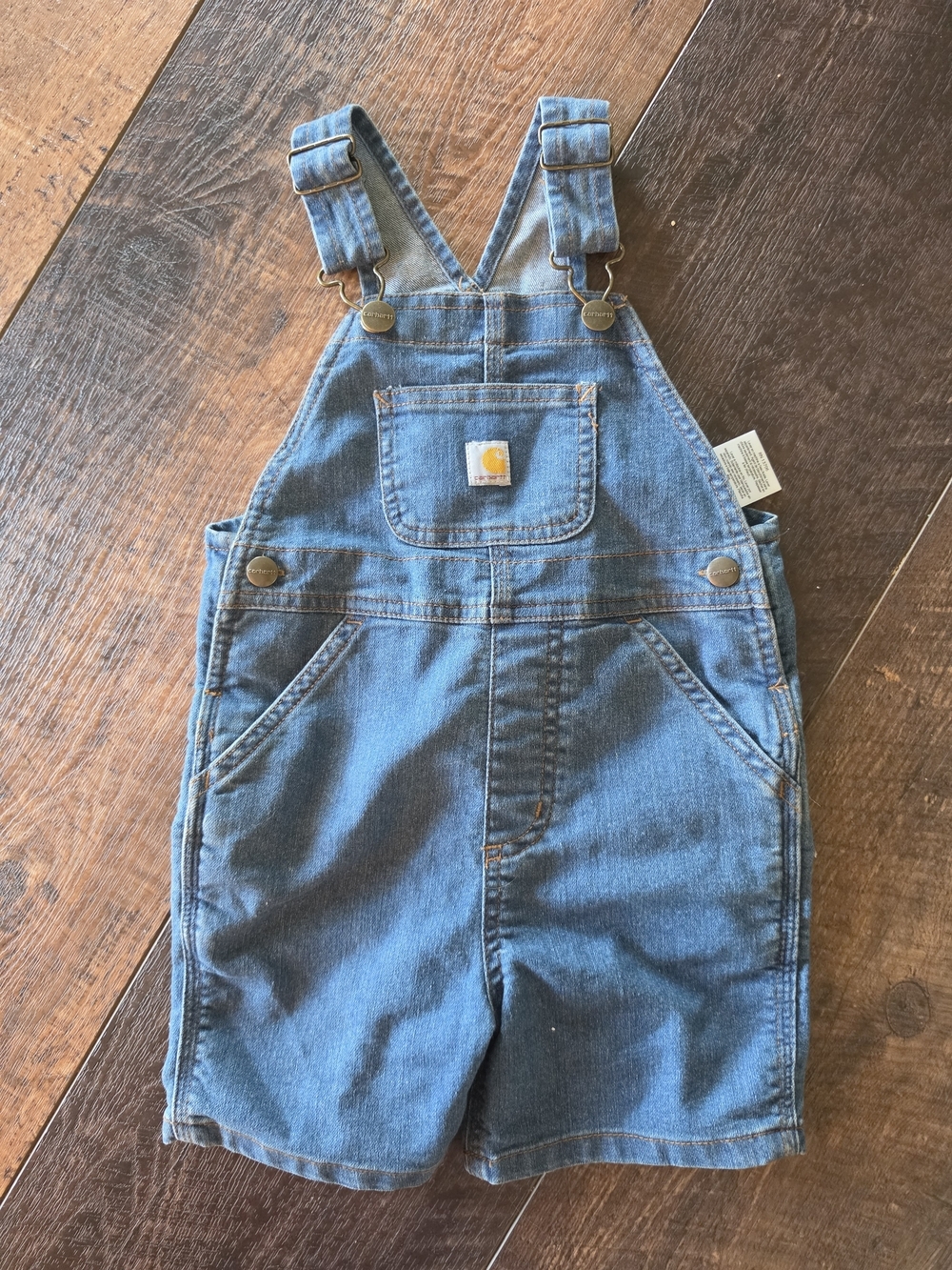 Carhartt Toddler Denim Shortalls Overalls Size 3T Blue  Denim